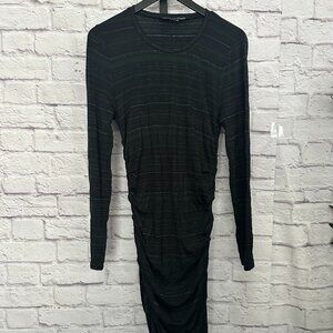 Veronica Beard Women's Daphne Metallic Mini Pinstripe T-Shirt Dress